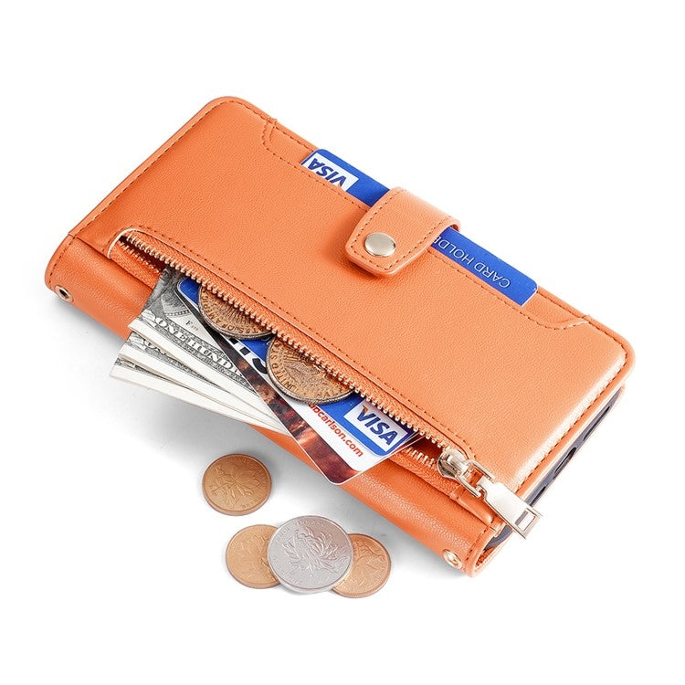 For Sharp Aquos R9 Sheep Texture Cross-body Zipper Wallet Leather Phone Case(Orange) - More Brand by PMC TechLife | Online Shopping South Africa | PMC TechLife | Buy Now Pay Later Mobicred