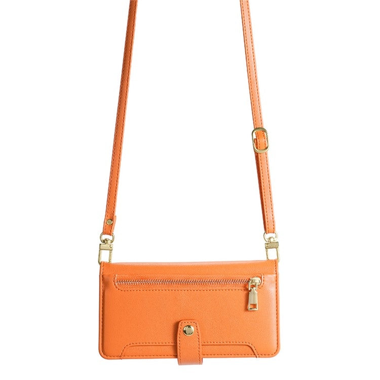 For Sharp Aquos R9 Sheep Texture Cross-body Zipper Wallet Leather Phone Case(Orange) - More Brand by PMC TechLife | Online Shopping South Africa | PMC TechLife | Buy Now Pay Later Mobicred