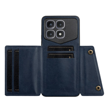 For Xiaomi Redmi K70 Ultra Double Buckle Card Slots Magnetic Phone Case(Blue) - Xiaomi Cases by PMC Jewellery | Online Shopping South Africa | PMC Jewellery | Buy Now Pay Later Mobicred