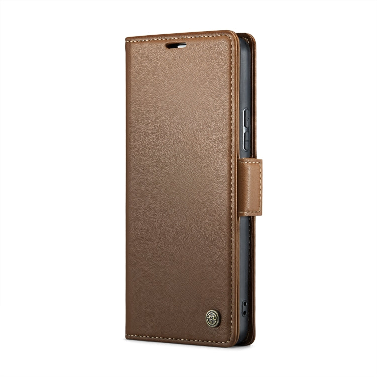 For Realme 11 Pro/11 Pro+ CaseMe 023 Butterfly Buckle Litchi Texture RFID Anti-theft Leather Phone Case(Brown) - Realme Cases by CaseMe | Online Shopping South Africa | PMC Jewellery | Buy Now Pay Later Mobicred