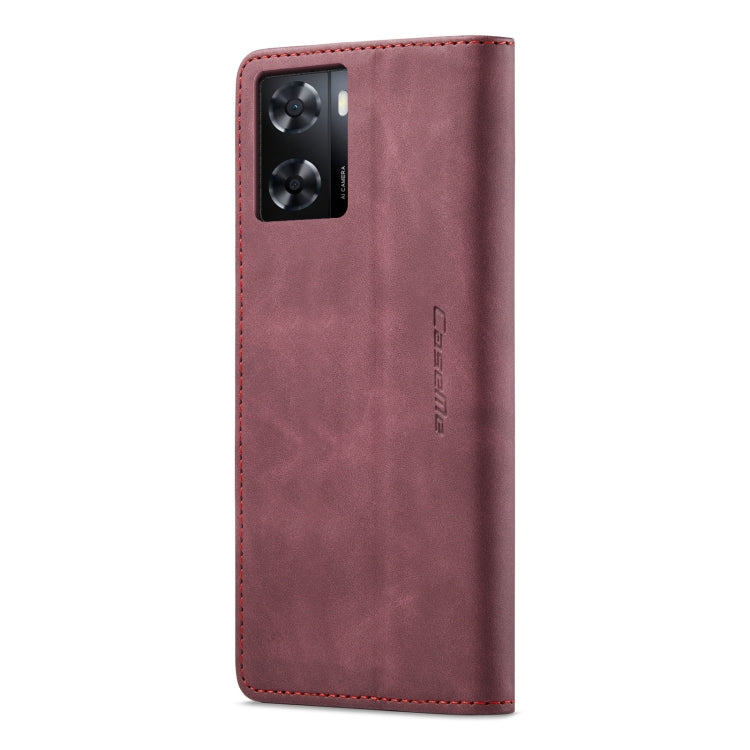 For OPPO A57 4G Global/A57S 4G Global/A77 4G Global CaseMe 013 Multifunctional Horizontal Flip Leather Phone Case(Wine Red) - OPPO Cases by CaseMe | Online Shopping South Africa | PMC Jewellery | Buy Now Pay Later Mobicred