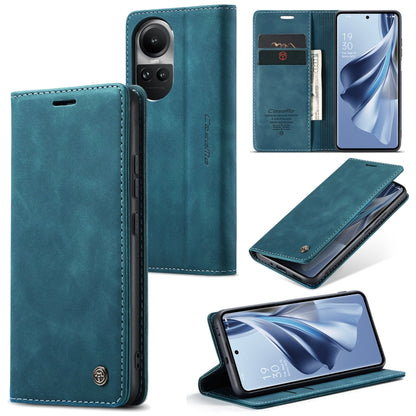 For OPPO Reno10 5G Global／Reno10 Pro Global CaseMe 013 Multifunctional Horizontal Flip Leather Phone Case(Blue) - OPPO Cases by CaseMe | Online Shopping South Africa | PMC Jewellery | Buy Now Pay Later Mobicred