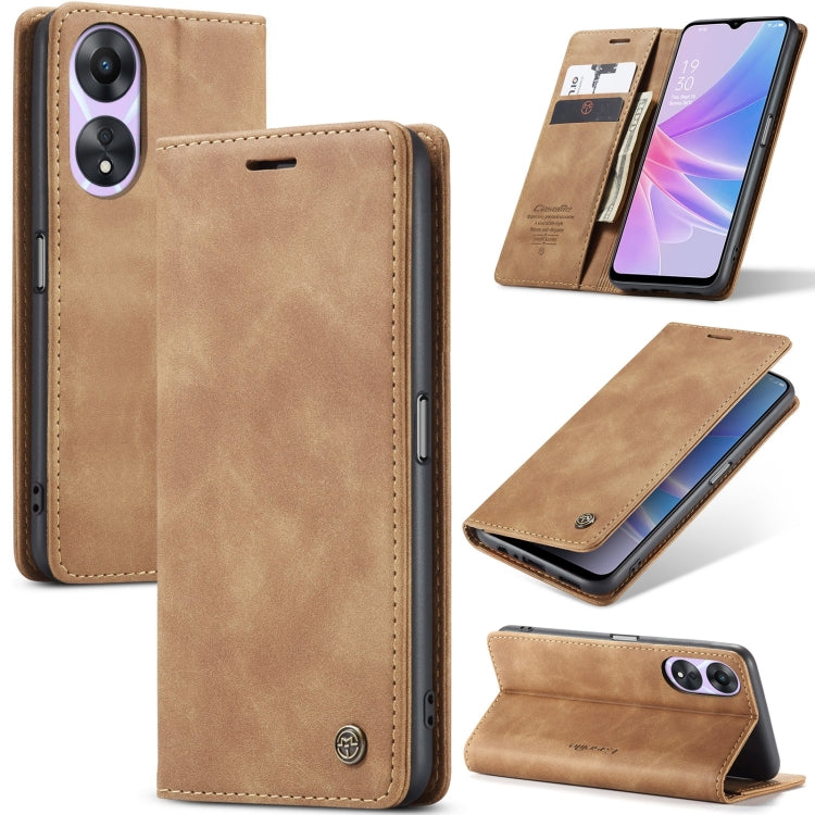 For OPPO A58 5G / A58X 5G CaseMe 013 Multifunctional Horizontal Flip Leather Phone Case(Brown) - OPPO Cases by CaseMe | Online Shopping South Africa | PMC Jewellery | Buy Now Pay Later Mobicred