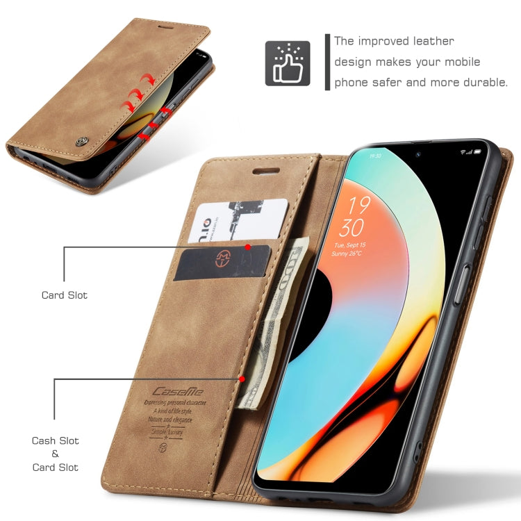 For Realme 10 Pro 5G CaseMe 013 Multifunctional Horizontal Flip Leather Phone Case(Brown) - Realme Cases by CaseMe | Online Shopping South Africa | PMC Jewellery | Buy Now Pay Later Mobicred