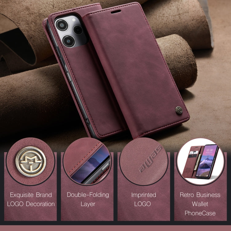 For Xiaomi Redmi 12 4G / 12 5G／Note 12R CaseMe 013 Multifunctional Horizontal Flip Leather Phone Case(Wine Red) - Xiaomi Cases by CaseMe | Online Shopping South Africa | PMC Jewellery | Buy Now Pay Later Mobicred