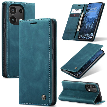 For Xiaomi Redmi Note 13 4G CaseMe 013 Multifunctional Horizontal Flip Leather Phone Case(Blue) - Xiaomi Cases by CaseMe | Online Shopping South Africa | PMC Jewellery | Buy Now Pay Later Mobicred