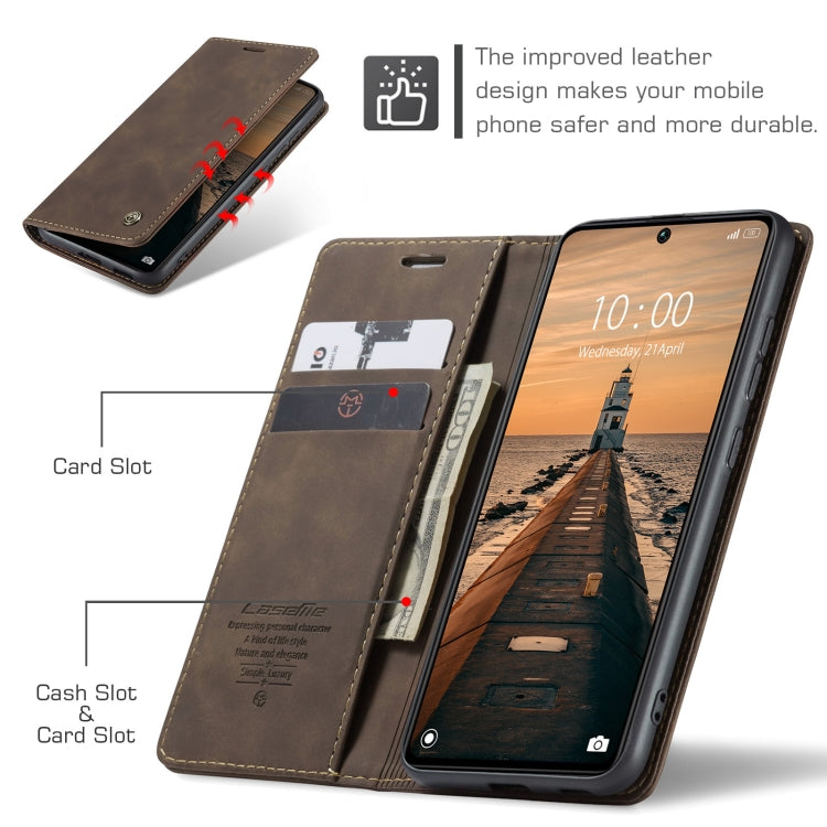 For Xiaomi Redmi Note 13 Pro 5G CaseMe 013 Multifunctional Horizontal Flip Leather Phone Case(Coffee) - Xiaomi Cases by CaseMe | Online Shopping South Africa | PMC Jewellery | Buy Now Pay Later Mobicred