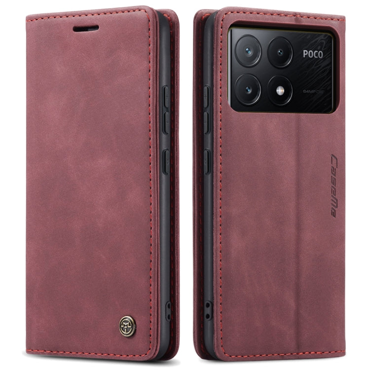 For Xiaomi Poco X6 Pro CaseMe 013 Multifunctional Horizontal Flip Leather Phone Case(Wine Red) - Xiaomi Cases by CaseMe | Online Shopping South Africa | PMC Jewellery | Buy Now Pay Later Mobicred