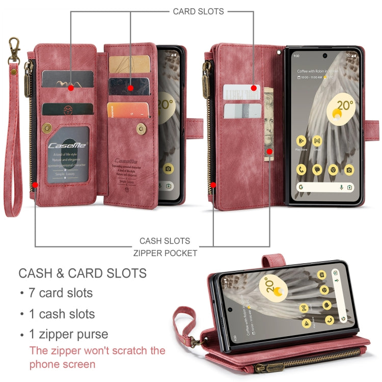 For Google Pixel Fold CaseMe C30 Multifunctional Leather Phone Case(Red) - Google Cases by CaseMe | Online Shopping South Africa | PMC Jewellery | Buy Now Pay Later Mobicred