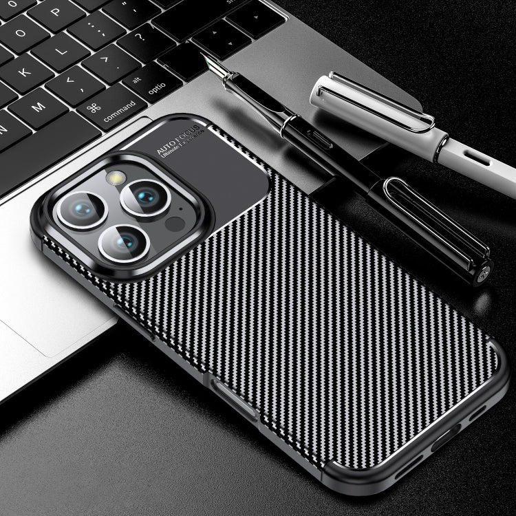 For iPhone 16 Pro Carbon Fiber Texture Shockproof TPU Phone Case(Black) - iPhone 16 Pro Cases by PMC Jewellery | Online Shopping South Africa | PMC Jewellery | Buy Now Pay Later Mobicred