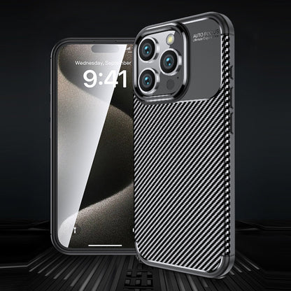 For iPhone 16 Pro Carbon Fiber Texture Shockproof TPU Phone Case(Black) - iPhone 16 Pro Cases by PMC Jewellery | Online Shopping South Africa | PMC Jewellery | Buy Now Pay Later Mobicred