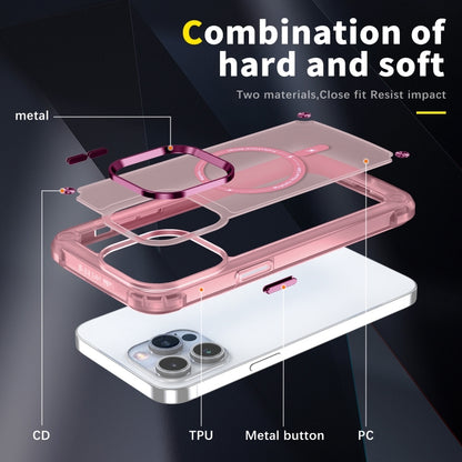 For iPhone 16 Pro Max Skin Feel TPU + PC MagSafe Magnetic Phone Case(Transparent Pink) - iPhone 16 Pro Max Cases by PMC Jewellery | Online Shopping South Africa | PMC Jewellery | Buy Now Pay Later Mobicred