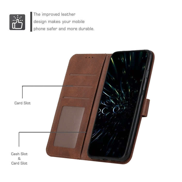 For Xiaomi Redmi K70 / K70 Pro Stitching Calf Texture Buckle Leather Phone Case(Brown) - K70 Pro Cases by PMC Jewellery | Online Shopping South Africa | PMC Jewellery | Buy Now Pay Later Mobicred