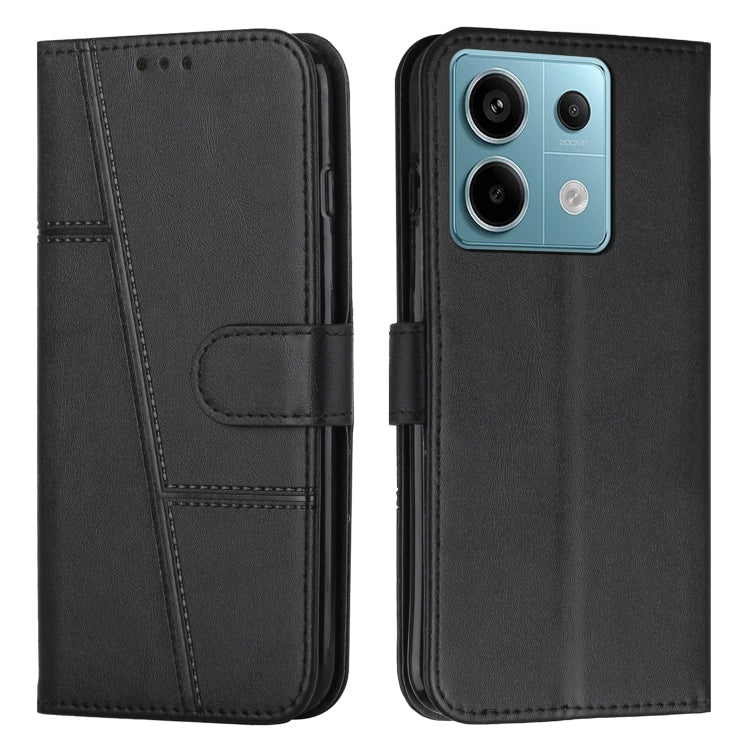 For Xiaomi Redmi Note 13 Pro 4G Global Stitching Calf Texture Buckle Leather Phone Case(Black) - Note 13 Pro Cases by PMC Jewellery | Online Shopping South Africa | PMC Jewellery | Buy Now Pay Later Mobicred