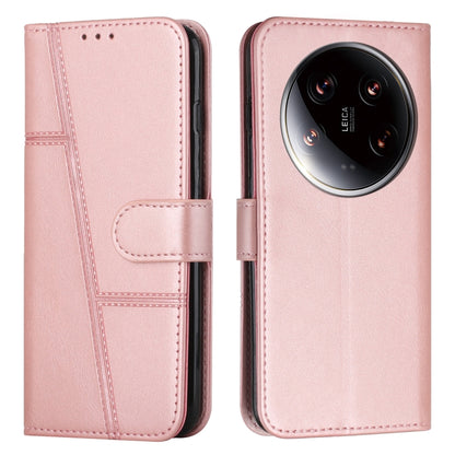 For Xiaomi 14 Ultra Stitching Calf Texture Buckle Leather Phone Case(Rose Gold) - 14 Ultra Cases by PMC Jewellery | Online Shopping South Africa | PMC Jewellery | Buy Now Pay Later Mobicred