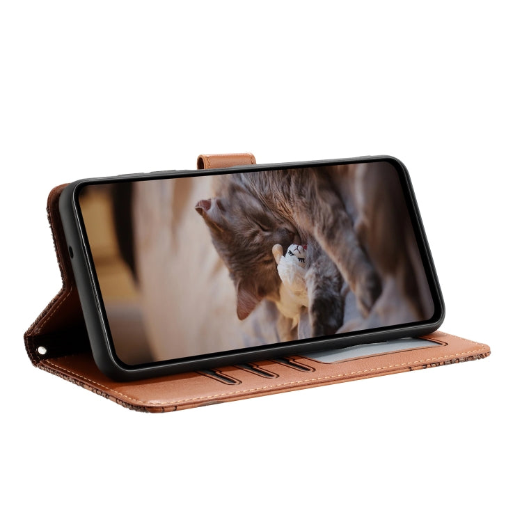 For iPhone 16 Pro Cat Embossing Pattern Leather Phone Case with Lanyard(Brown) - iPhone 16 Pro Cases by PMC Jewellery | Online Shopping South Africa | PMC Jewellery | Buy Now Pay Later Mobicred