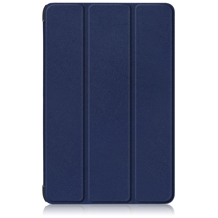 For Samsung Galaxy Tab S9+ Custer Pure Color 3-Fold Holder Smart Leather Tablet Case(Dark Blue) - Galaxy Tab S9+ Cases by PMC Jewellery | Online Shopping South Africa | PMC Jewellery | Buy Now Pay Later Mobicred