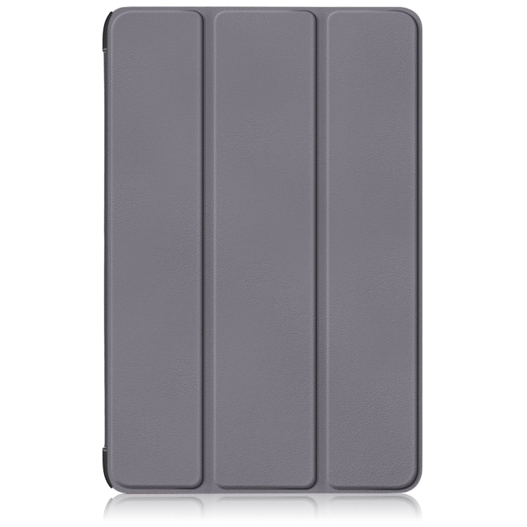 For Samsung Galaxy Tab S9+ Custer Pure Color 3-Fold Holder Smart Leather Tablet Case(Grey) - Galaxy Tab S9+ Cases by PMC Jewellery | Online Shopping South Africa | PMC Jewellery