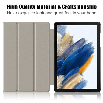 For Samsung Galaxy Tab A9 Plus Custer Painted 3-Fold Holder Smart Leather Tablet Case(Big Eye Me) - Galaxy Tab A9+ by PMC Jewellery | Online Shopping South Africa | PMC Jewellery