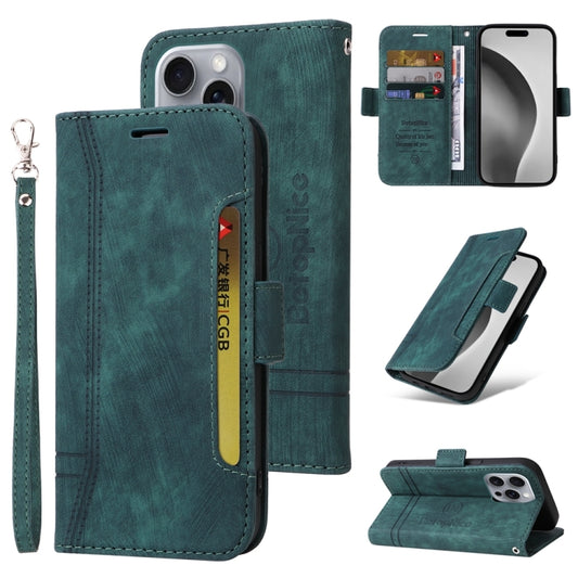 For iPhone 16 Pro Max BETOPNICE Dual-side Buckle Leather Phone Case(Green) - iPhone 16 Pro Max Cases by BETOPNICE | Online Shopping South Africa | PMC Jewellery | Buy Now Pay Later Mobicred