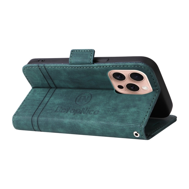 For iPhone 16 Pro BETOPNICE Dual-side Buckle Leather Phone Case(Green) - free shipping - PMC Jewellery - Order now!