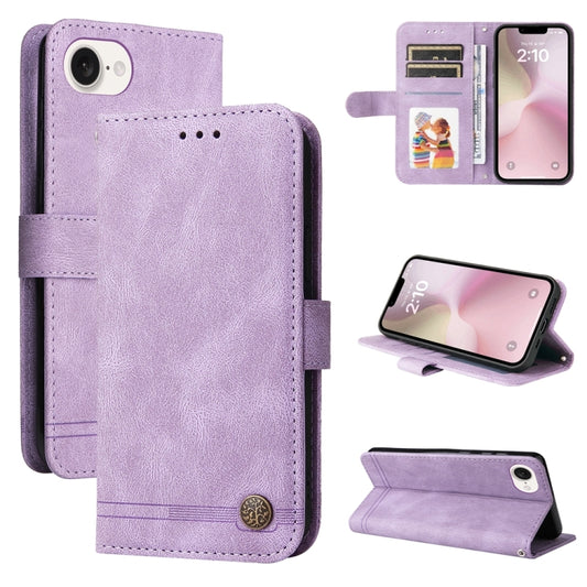 For iPhone 16e Skin Feel Life Tree Leather Phone Case(Purple) - iPhone 16e Cases by PMC Jewellery | Online Shopping South Africa | PMC Jewellery | Buy Now Pay Later Mobicred