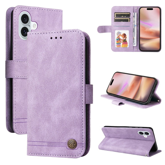 For iPhone 16 Plus Skin Feel Life Tree Leather Phone Case(Purple) - iPhone 16 Plus Cases by PMC Jewellery | Online Shopping South Africa | PMC Jewellery | Buy Now Pay Later Mobicred