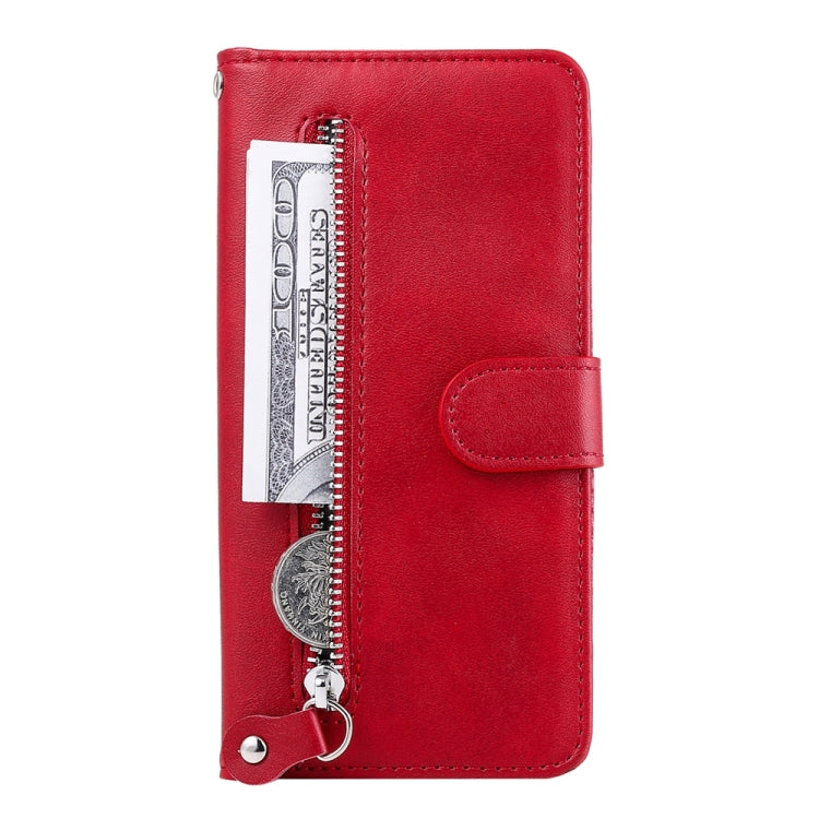 For iPhone 16 Pro Max Fashion Calf Texture Zipper Leather Phone Case(Red) - iPhone 16 Pro Max Cases by PMC TechLife | Online Shopping South Africa | PMC TechLife | Buy Now Pay Later Mobicred