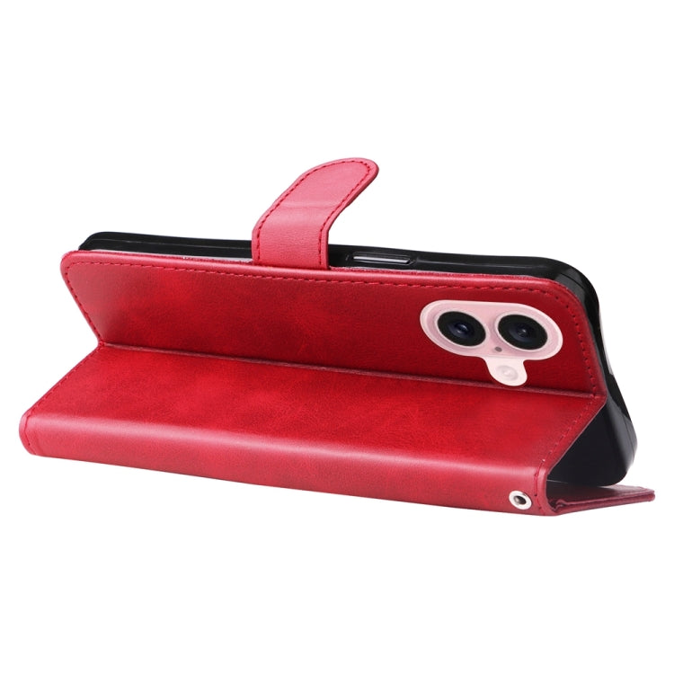 For iPhone 16 Fashion Calf Texture Zipper Leather Phone Case(Red) - iPhone 16 Cases by PMC TechLife | Online Shopping South Africa | PMC TechLife | Buy Now Pay Later Mobicred