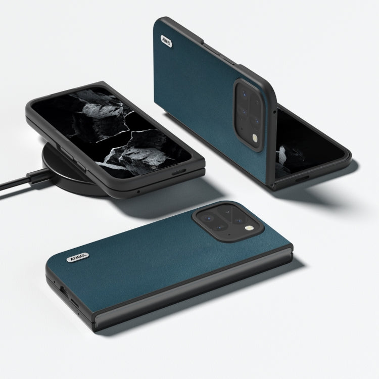 For Google Pixel 9 Pro Fold ABEEL Genuine Leather Xiaoya Series Phone Case(Dark Green) - Google Cases by PMC TechLife | Online Shopping South Africa | PMC TechLife | Buy Now Pay Later Mobicred
