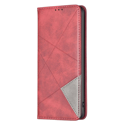 For iPhone 16 Plus Rhombus Texture Magnetic Leather Phone Case(Red) - iPhone 16 Plus Cases by PMC Jewellery | Online Shopping South Africa | PMC Jewellery | Buy Now Pay Later Mobicred