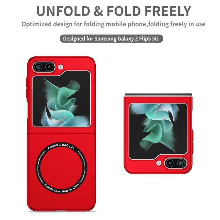 For Samsung Galaxy Z Flip5 5G Magsafe Magnetic Folding PC Phone Case(Red) - Galaxy Z Flip5 Cases by PMC TechLife | Online Shopping South Africa | PMC TechLife