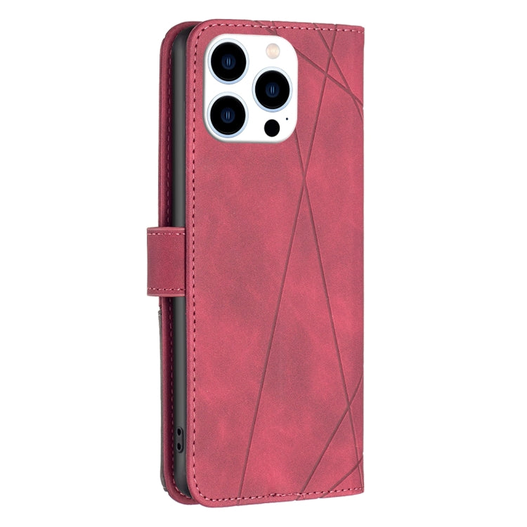 For iPhone 16 Pro Max Magnetic Buckle Rhombus Texture Leather Phone Case(Red) - iPhone 16 Pro Max Cases by PMC Jewellery | Online Shopping South Africa | PMC Jewellery | Buy Now Pay Later Mobicred