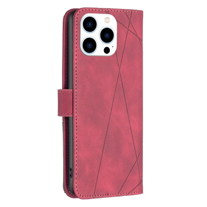 For iPhone 16 Pro Max Magnetic Buckle Rhombus Texture Leather Phone Case(Red) - iPhone 16 Pro Max Cases by PMC Jewellery | Online Shopping South Africa | PMC Jewellery | Buy Now Pay Later Mobicred