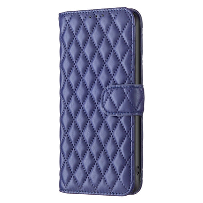 For iPhone 16 Diamond Lattice Wallet Flip Leather Phone Case(Blue) - iPhone 16 Cases by PMC Jewellery | Online Shopping South Africa | PMC Jewellery | Buy Now Pay Later Mobicred