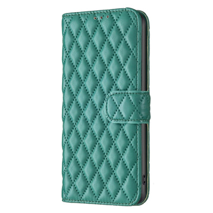 For iPhone 16 Diamond Lattice Wallet Flip Leather Phone Case(Green) - iPhone 16 Cases by PMC Jewellery | Online Shopping South Africa | PMC Jewellery | Buy Now Pay Later Mobicred