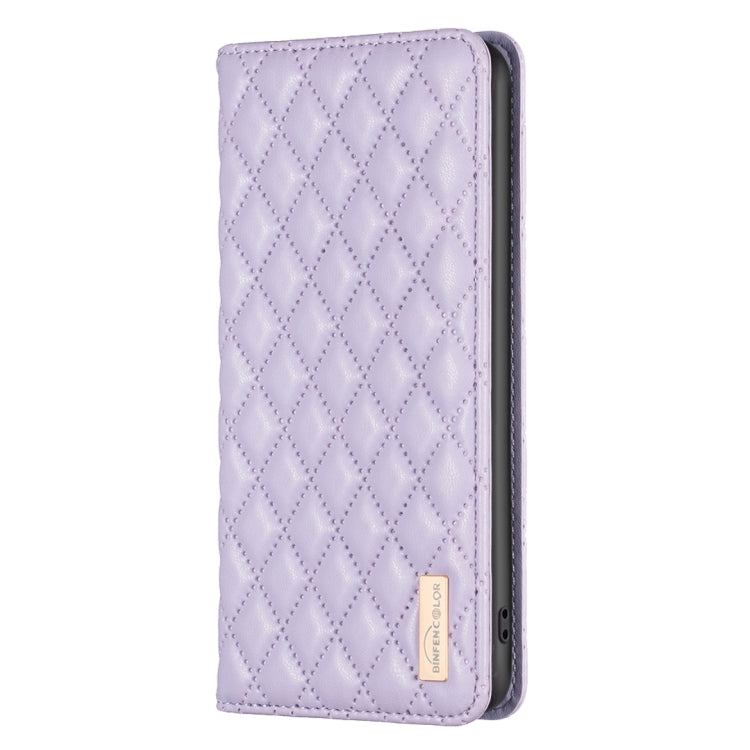 For iPhone 16 Plus Diamond Lattice Magnetic Leather Flip Phone Case(Purple) - iPhone 16 Plus Cases by PMC Jewellery | Online Shopping South Africa | PMC Jewellery | Buy Now Pay Later Mobicred