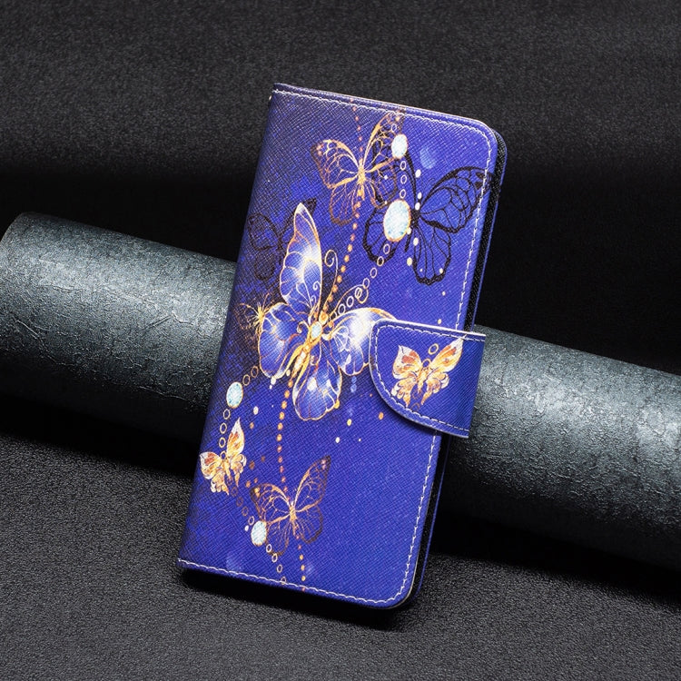 For iPhone 16 Colored Drawing Pattern Flip Leather Phone Case(Purple Butterfly) - iPhone 16 Cases by PMC TechLife | Online Shopping South Africa | PMC TechLife | Buy Now Pay Later Mobicred