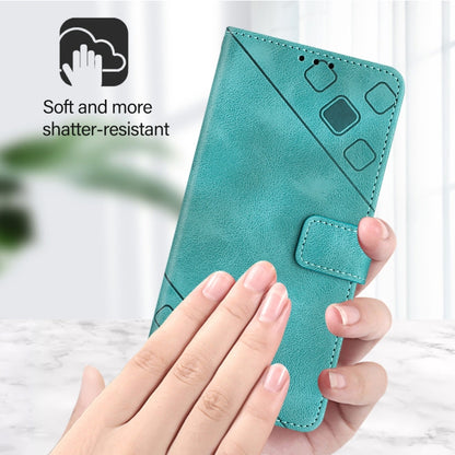 For iPhone 16 Plus Skin-feel Embossed Leather Phone Case(Green) - iPhone 16 Plus Cases by PMC Jewellery | Online Shopping South Africa | PMC Jewellery | Buy Now Pay Later Mobicred