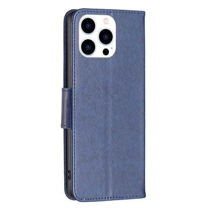 For iPhone 16 Pro Embossing Two Butterflies Pattern Leather Phone Case(Blue) - iPhone 16 Pro Cases by PMC Jewellery | Online Shopping South Africa | PMC Jewellery | Buy Now Pay Later Mobicred