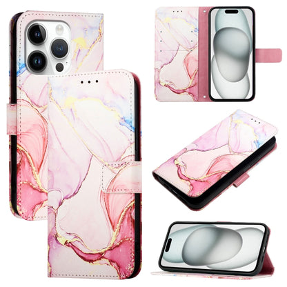 For iPhone 16 Pro PT003 Marble Pattern Flip Leather Phone Case(Rose Gold) - iPhone 16 Pro Cases by PMC Jewellery | Online Shopping South Africa | PMC Jewellery | Buy Now Pay Later Mobicred