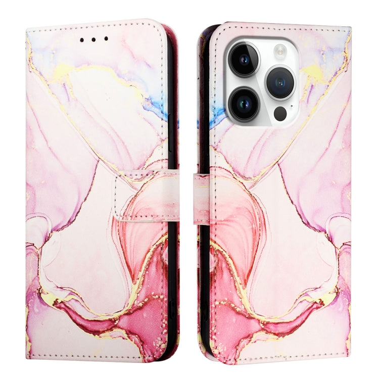 For iPhone 16 Pro PT003 Marble Pattern Flip Leather Phone Case(Rose Gold) - iPhone 16 Pro Cases by PMC Jewellery | Online Shopping South Africa | PMC Jewellery | Buy Now Pay Later Mobicred