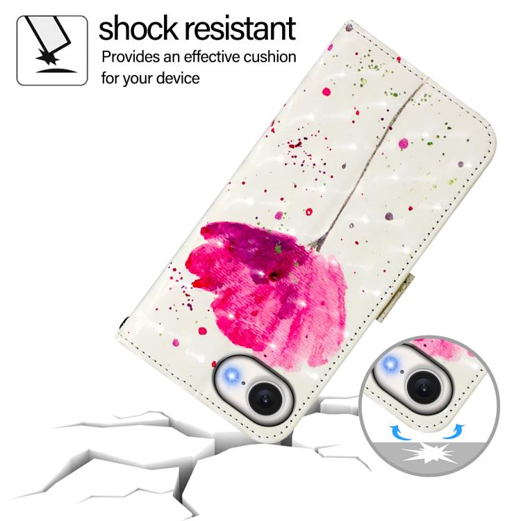 For iPhone 16e 3D Painting Horizontal Flip Leather Phone Case(Flower) - free shipping - PMC TechLife - Order now!