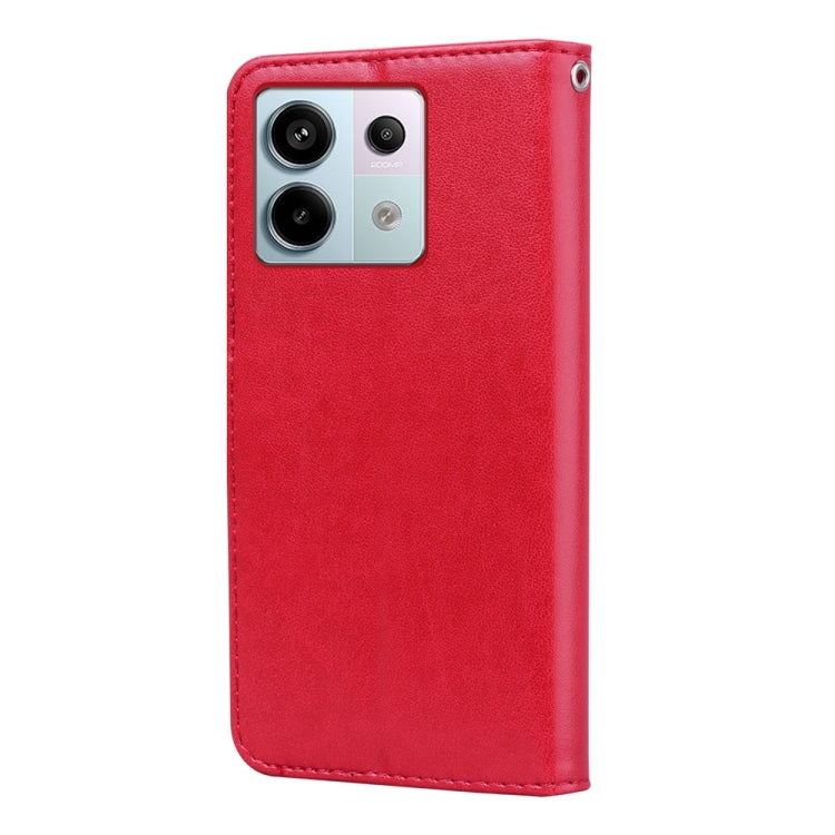 For Xiaomi Redmi Note 13 Pro 5G / Poco X6 Rose Embossed Flip PU Leather Phone Case(Red) - Note 13 Pro Cases by PMC Jewellery | Online Shopping South Africa | PMC Jewellery | Buy Now Pay Later Mobicred