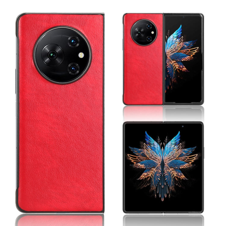 For Tecno Phantom V Fold Litchi Texture Back Cover Phone Case(Red) - Tecno Cases by PMC TechLife | Online Shopping South Africa | PMC TechLife