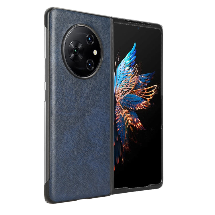 For Tecno Phantom V Fold Litchi Texture Back Cover Phone Case(Blue) - Tecno Cases by PMC TechLife | Online Shopping South Africa | PMC TechLife