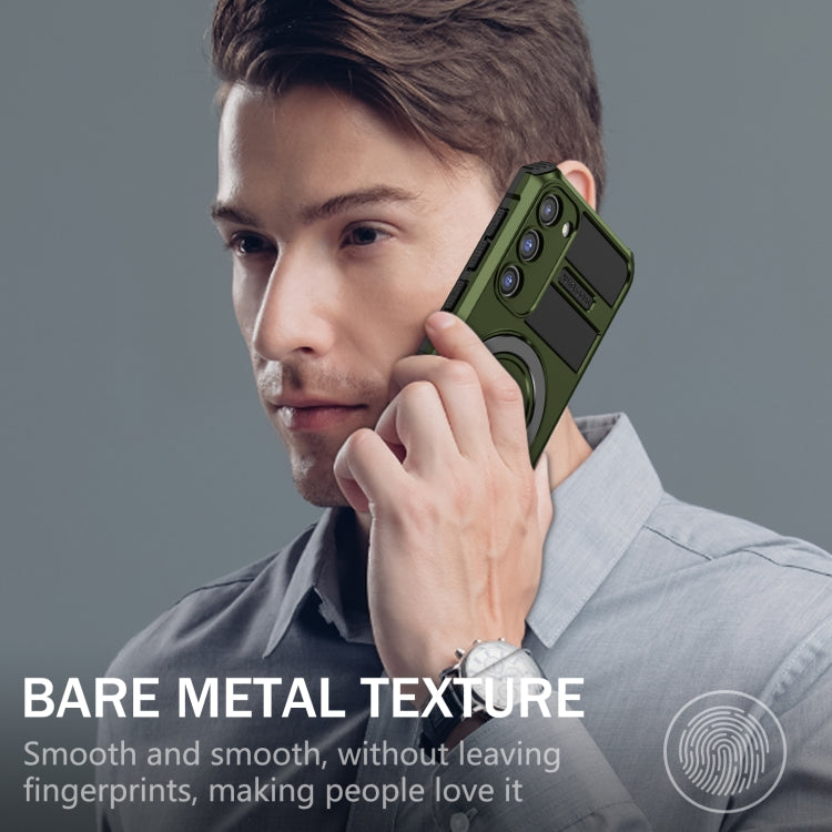 For Samsung Galaxy S23+ 5G MagSafe Magnetic Holder Phone Case(Green) - Galaxy S23+ 5G Cases by PMC TechLife | Online Shopping South Africa | PMC TechLife