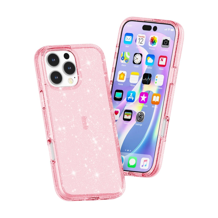 For iPhone 16 Pro Shockproof Terminator Glitter Powder Phone Case(Pink) - free shipping - PMC TechLife - Order now!