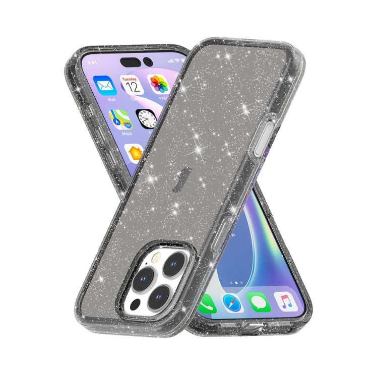 For iPhone 16 Pro Shockproof Terminator Glitter Powder Phone Case(Black) - iPhone 16 Pro Cases by PMC Jewellery | Online Shopping South Africa | PMC Jewellery | Buy Now Pay Later Mobicred