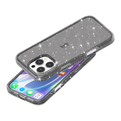 For iPhone 16 Pro Shockproof Terminator Glitter Powder Phone Case(Black) - iPhone 16 Pro Cases by PMC Jewellery | Online Shopping South Africa | PMC Jewellery | Buy Now Pay Later Mobicred